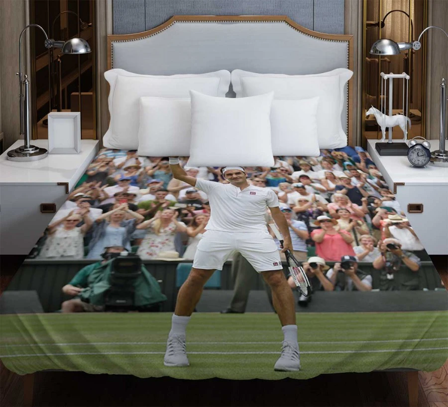 Celebrated Tennis Player Roger Federer Duvet Cover