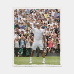 Celebrated Tennis Player Roger Federer Sherpa Fleece Blanket 1