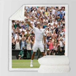 Celebrated Tennis Player Roger Federer Sherpa Fleece Blanket