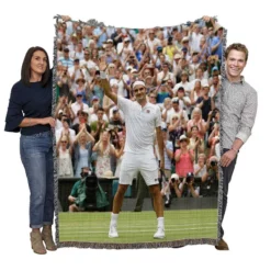 Celebrated Tennis Player Roger Federer Woven Blanket