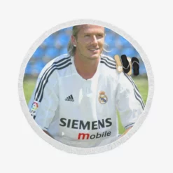 Champions League Football Player David Beckham Round Beach Towel