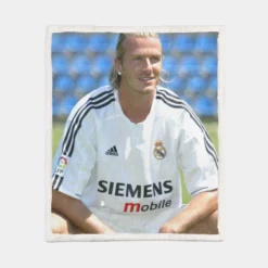 Champions League Football Player David Beckham Sherpa Fleece Blanket 1