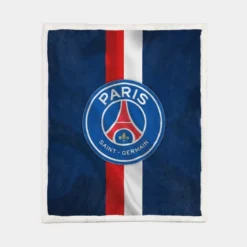 Champions League Football Team PSG Logo Sherpa Fleece Blanket 1