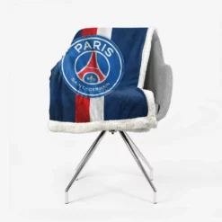 Champions League Football Team PSG Logo Sherpa Fleece Blanket 2