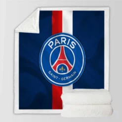 Champions League Football Team PSG Logo Sherpa Fleece Blanket