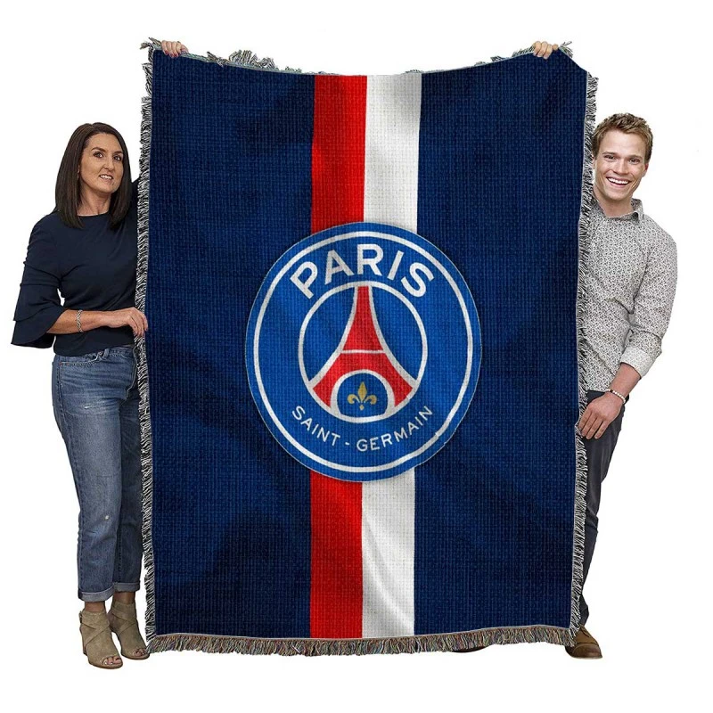 Champions League Football Team PSG Logo Woven Blanket