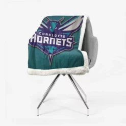 Charlotte Hornets Energetic Basketball Team Sherpa Fleece Blanket 2