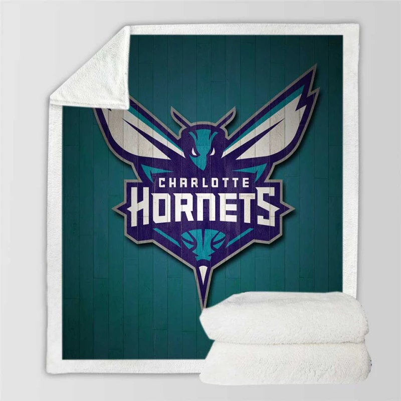 Charlotte Hornets Energetic Basketball Team Sherpa Fleece Blanket