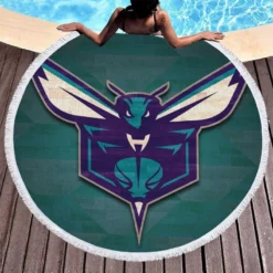 Charlotte Hornets Excellent NBA Basketball Club Round Beach Towel 1