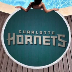 Charlotte Hornets Successful NBA Basketball Team Round Beach Towel 1