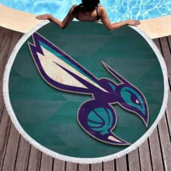 Charlotte Hornets Top Ranked NBA Basketball Team Round Beach Towel 1