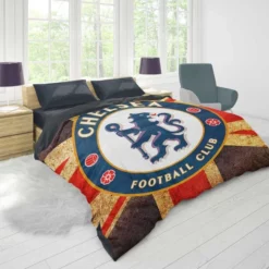 Chelsea FC Logo In British Flag Duvet Cover 1