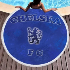 Chelsea FC Official Club Logo Round Beach Towel 1