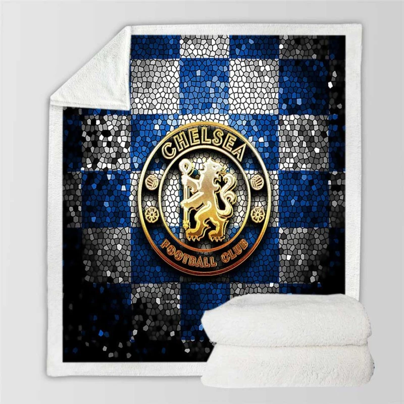 Chelsea FC Premier League Logo Sherpa Fleece Blanket