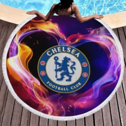 Chelsea FC Soccer Club Round Beach Towel 1