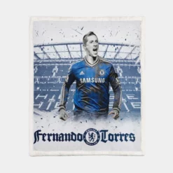 Chelsea Soccer Player Fernando Torres Sherpa Fleece Blanket 1