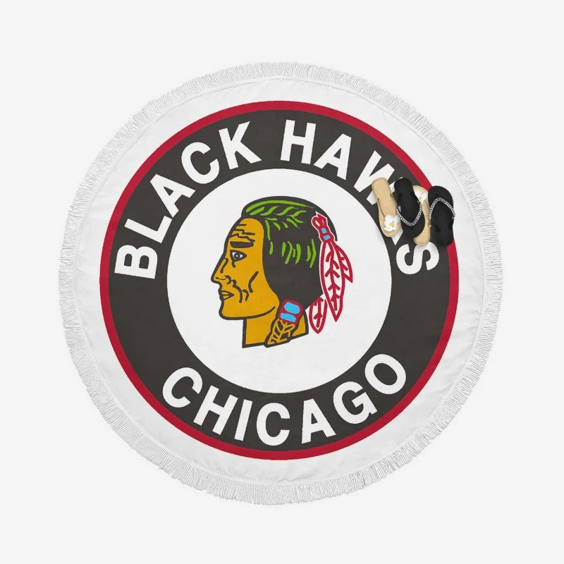 Chicago Blackhawks Awarded NHL Hockey Team Round Beach Towel