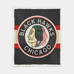 Chicago Blackhawks Classic NHL Ice Hockey Team Sherpa Fleece Blanket 1