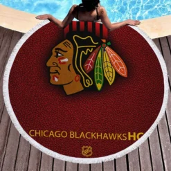 Chicago Blackhawks Excellent NHL Hockey Team Round Beach Towel 1