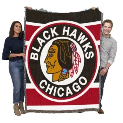 Chicago Blackhawks Famous NHL Hockey Club Woven Blanket