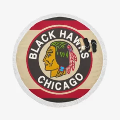 Chicago Blackhawks Professional Ice Hockey Team Round Beach Towel