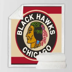 Chicago Blackhawks Professional Ice Hockey Team Sherpa Fleece Blanket