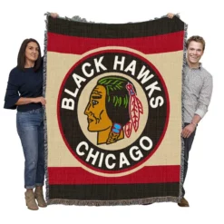 Chicago Blackhawks Professional Ice Hockey Team Woven Blanket