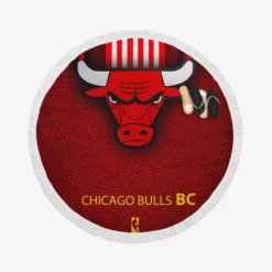 Chicago Bulls Basketball Club Logo Round Beach Towel