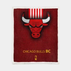 Chicago Bulls Basketball Club Logo Sherpa Fleece Blanket 1