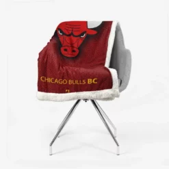 Chicago Bulls Basketball Club Logo Sherpa Fleece Blanket 2