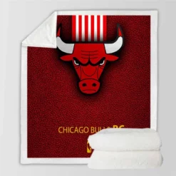 Chicago Bulls Basketball Club Logo Sherpa Fleece Blanket