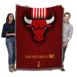 Chicago Bulls Basketball Club Logo Woven Blanket