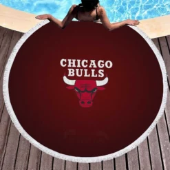 Chicago Bulls Energetic NBA Basketball Team Round Beach Towel 1