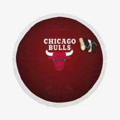 Chicago Bulls Energetic NBA Basketball Team Round Beach Towel