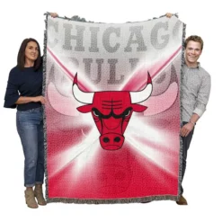 Chicago Bulls Exellelant NBA Basketball Club Woven Blanket