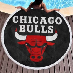 Chicago Bulls Famous NBA Basketball Team Round Beach Towel 1