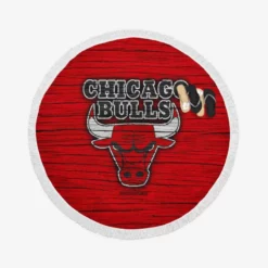 Chicago Bulls Powerful Basketball Club Logo Round Beach Towel