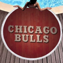 Chicago Bulls Professional NBA Basketball Club Round Beach Towel 1