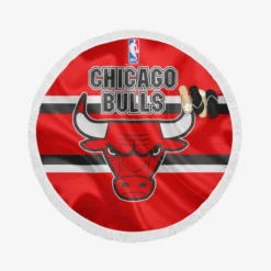 Chicago Bulls Strong Basketball Club Logo Round Beach Towel