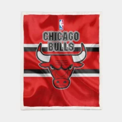 Chicago Bulls Strong Basketball Club Logo Sherpa Fleece Blanket 1