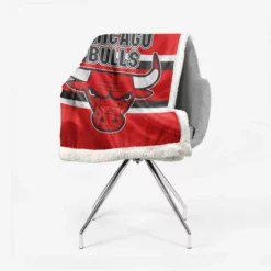 Chicago Bulls Strong Basketball Club Logo Sherpa Fleece Blanket 2