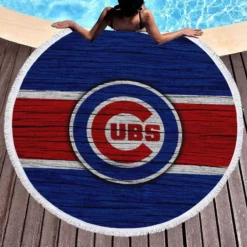 Chicago Cubs Energetic MLB Baseball Team Round Beach Towel 1