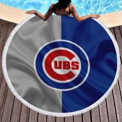 Chicago Cubs Top Ranked MLB Baseball Team Round Beach Towel 1