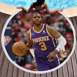 Chris Paul Phoenix Suns NBA Basketball Player Round Beach Towel 1