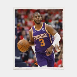 Chris Paul Phoenix Suns NBA Basketball Player Sherpa Fleece Blanket 1