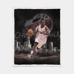 Chris Paul Popular NBA Basketball Player Sherpa Fleece Blanket 1