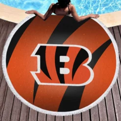Cincinnati Bengals Top Ranked NFL Football Club Round Beach Towel 1