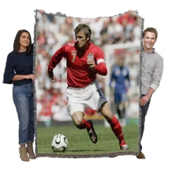 Classic English Fottball Player David Beckham Woven Blanket