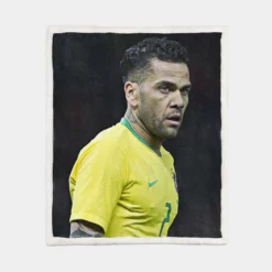 Classic Football Player Dani Alves Sherpa Fleece Blanket 1