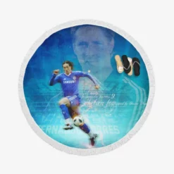 Classic Football Player Fernando Torres Round Beach Towel